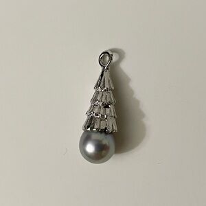 Vintage Christmas Tree with Pearl Charm Pendant